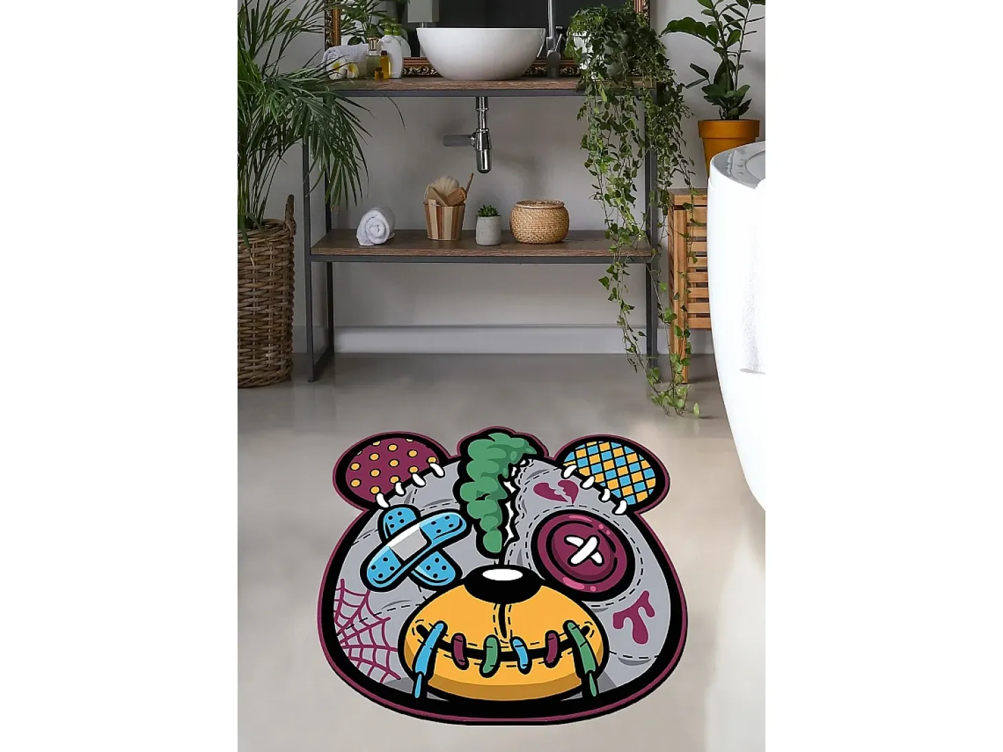 Alfombra de baño Injured Panda 160 multicolor
