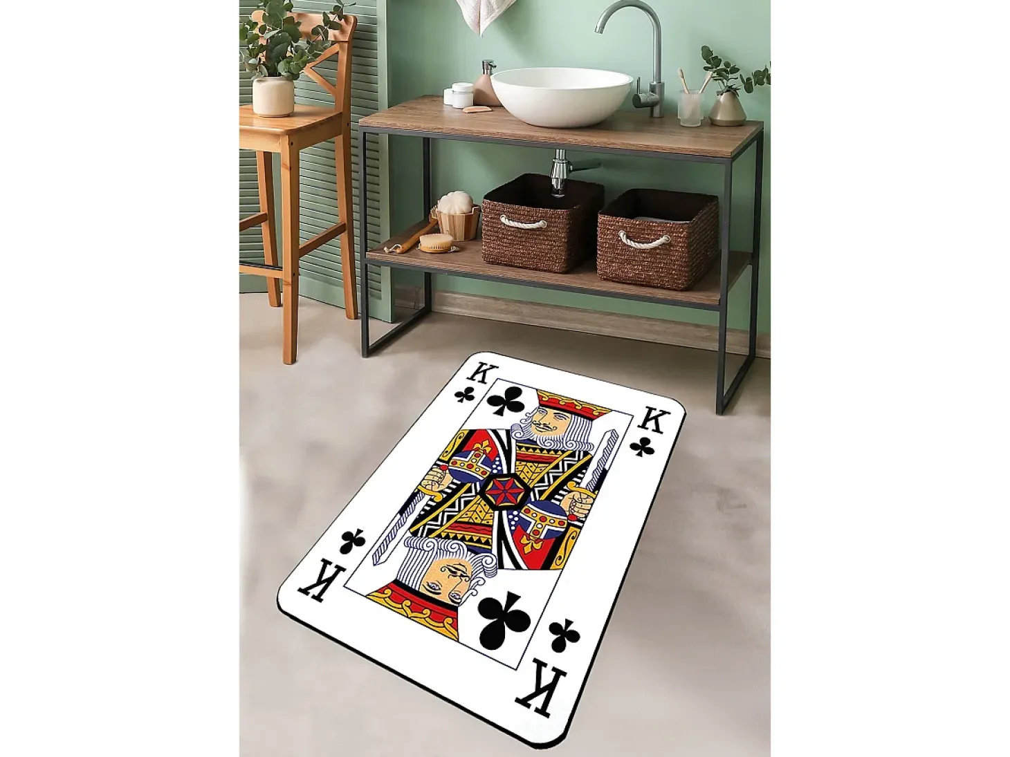 Alfombra de baño Karo Playing Card multicolor