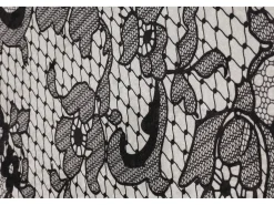 Alfombra de baño Lace DJT gris blanco negro