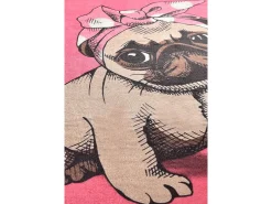 Alfombra de baño Pink Pug DJT (100 cm) multicolor