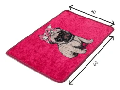 Alfombra de baño Pink Pug DJT multicolor