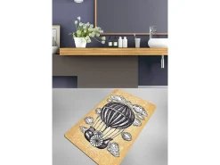 Alfombra de baño Propeller (70 x 120) blanco amarillo