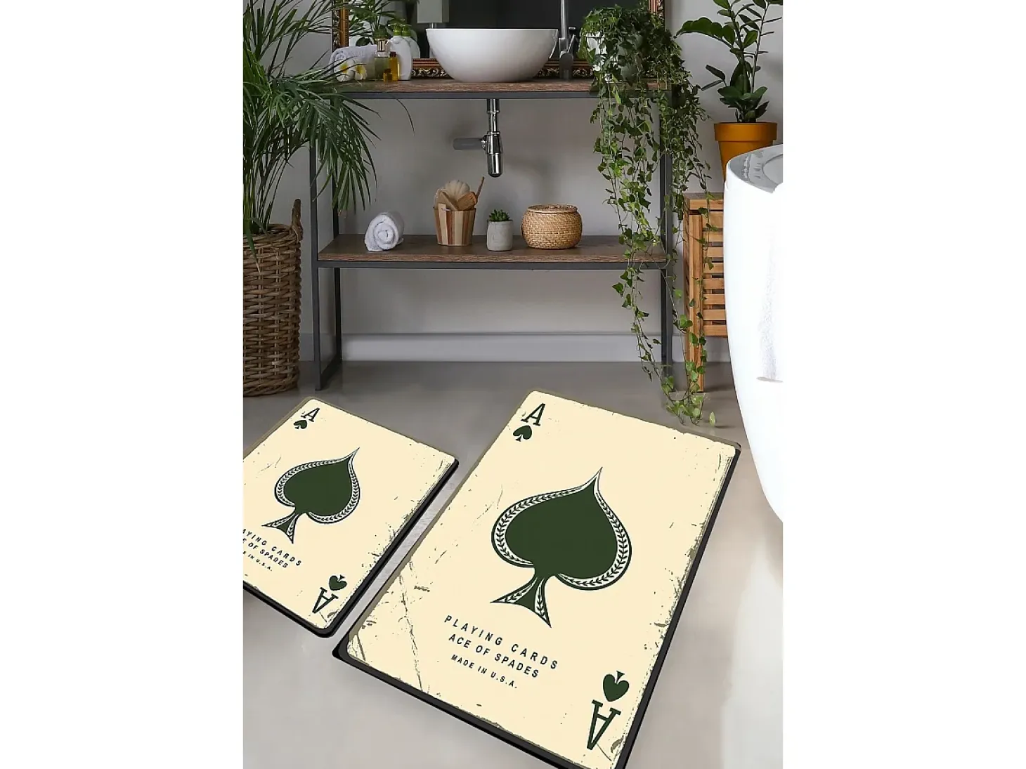 Alfombra de baño Set (2 piezas) Playing Cards multicolor