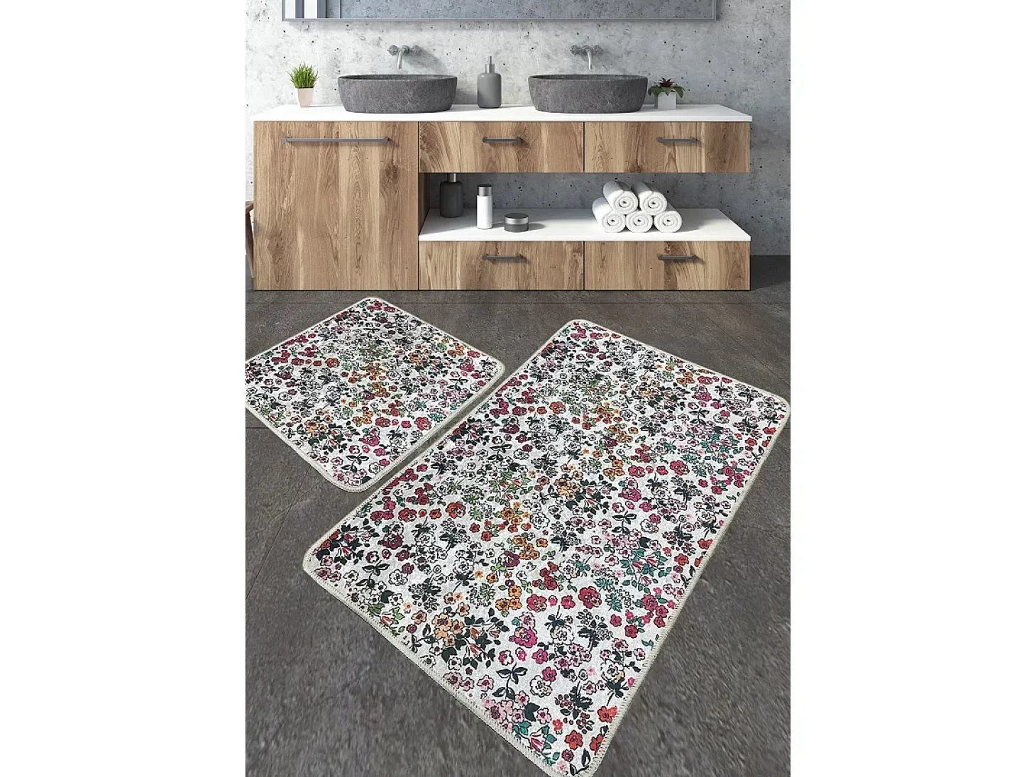 Alfombra de baño Set (2 piezas) Alara multicolor