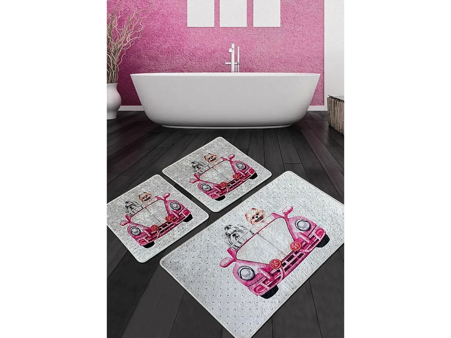 Alfombra de baño Set (3 piezas) Dogs Vosvos Djt multicolor