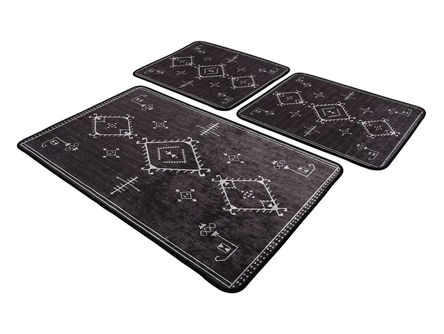Alfombra de baño Set (3 piezas) Antiguo gris oscuro