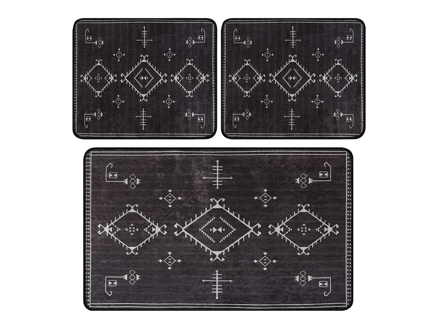 Alfombra de baño Set (3 piezas) Antiguo gris oscuro