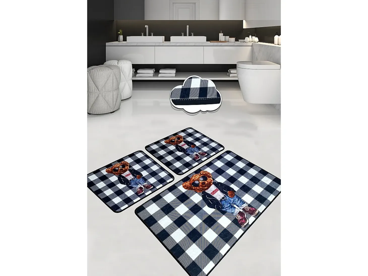Alfombra de baño Set (3 piezas) Heat multicolor