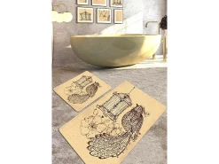 Alfombra de baño Set (2 piezas) Malurus camel marrón