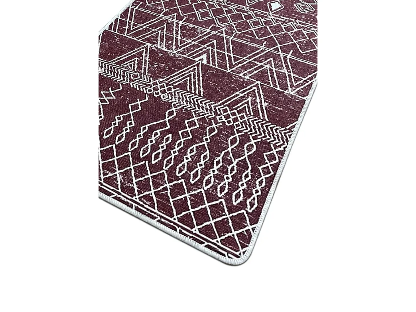 Alfombra de baño Set (3 piezas) Straordinario Djt burdeos rojo blanco