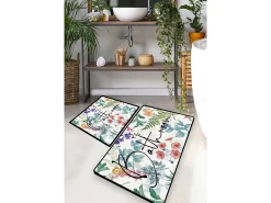 Alfombra de baño Set (2 piezas) Green In Flower multicolor