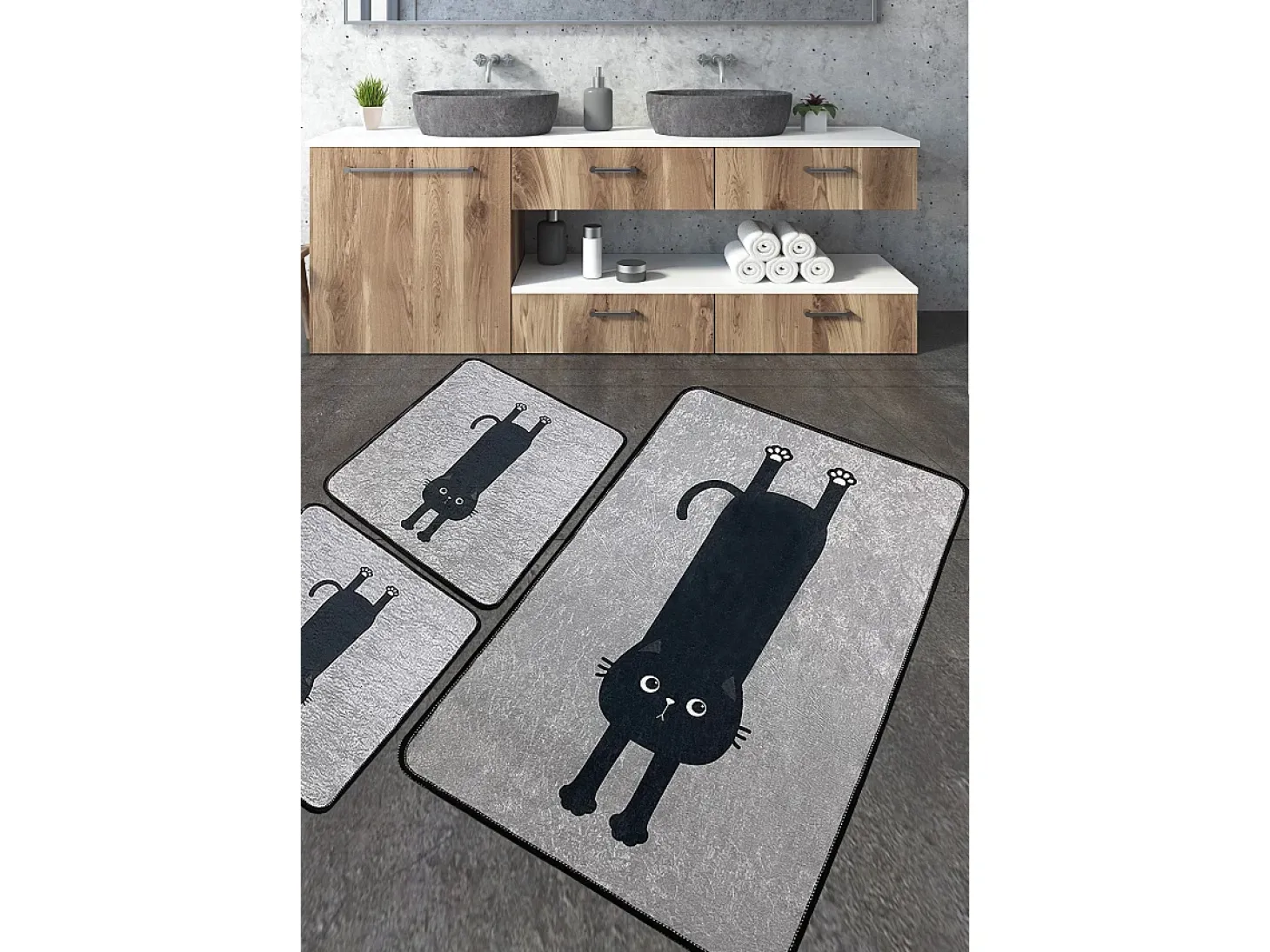 Alfombra de baño Set (3 piezas) Comfort v2 multicolor