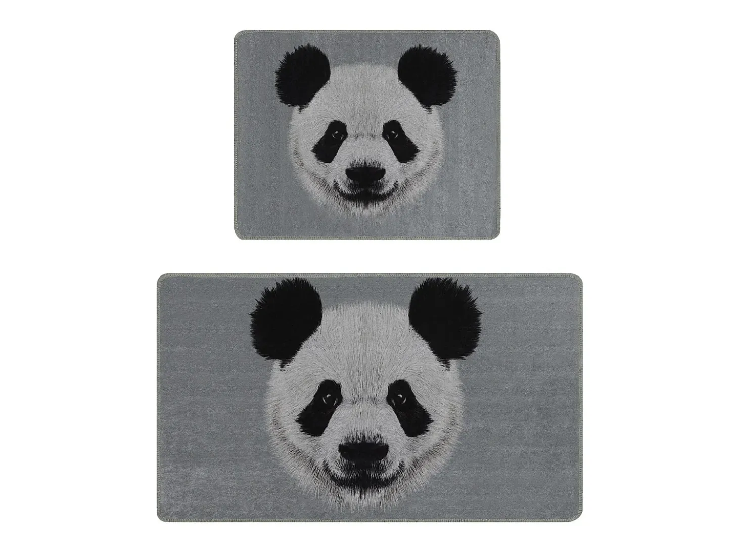 Alfombra de baño Set (2 piezas) Huge Panda DJT gris negro blanco