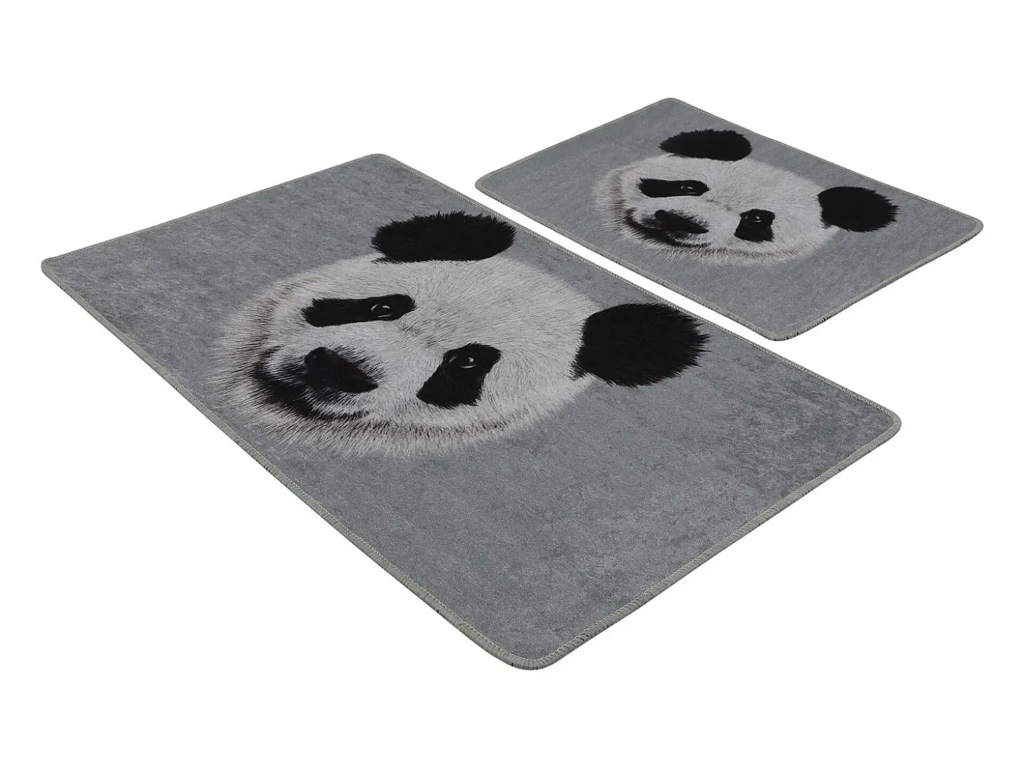 Alfombra de baño Set (2 piezas) Huge Panda DJT gris negro blanco