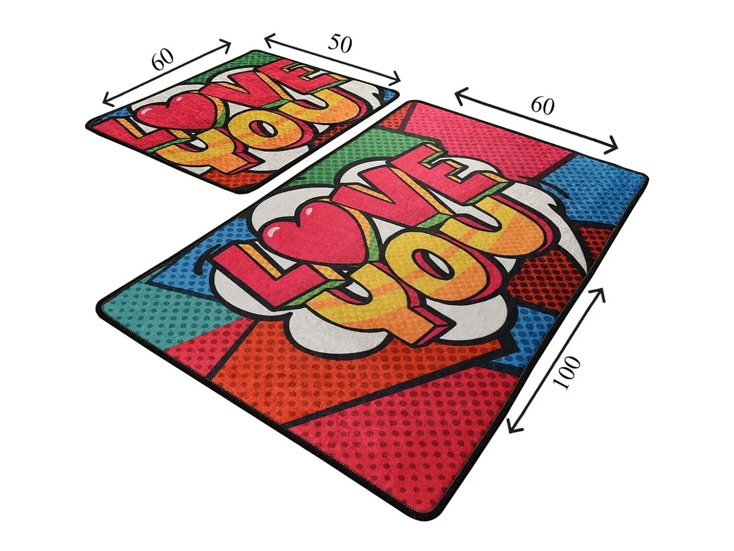 Alfombra de baño Set (2 piezas) Red Love multicolor