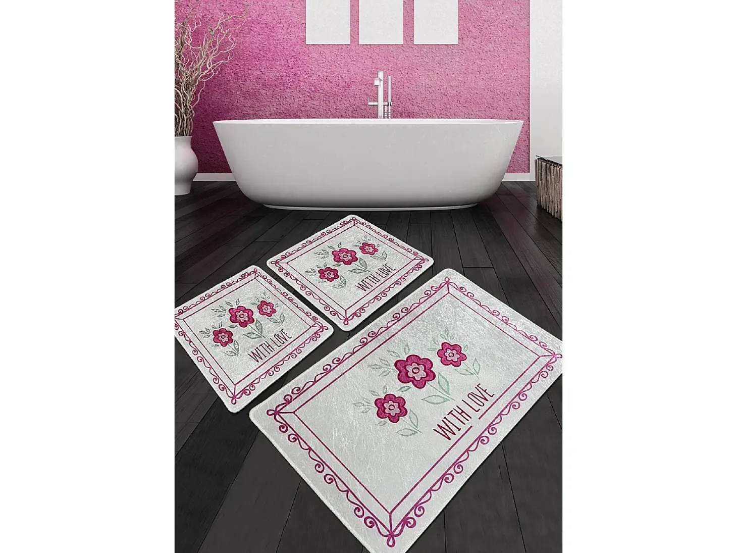 Alfombra de baño Set (3 piezas) With Flower Djt multicolor