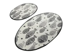 Alfombra de baño Set (2 piezas) Fish DJT multicolor