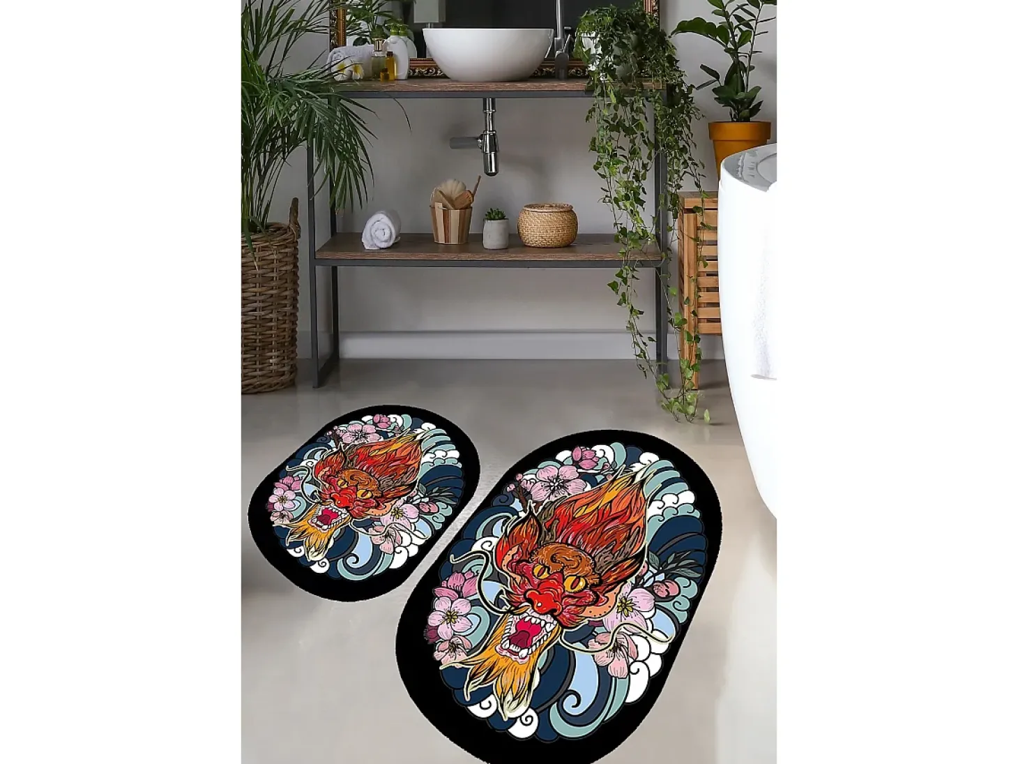 Alfombra de baño Set (2 piezas) Lakingo multicolor