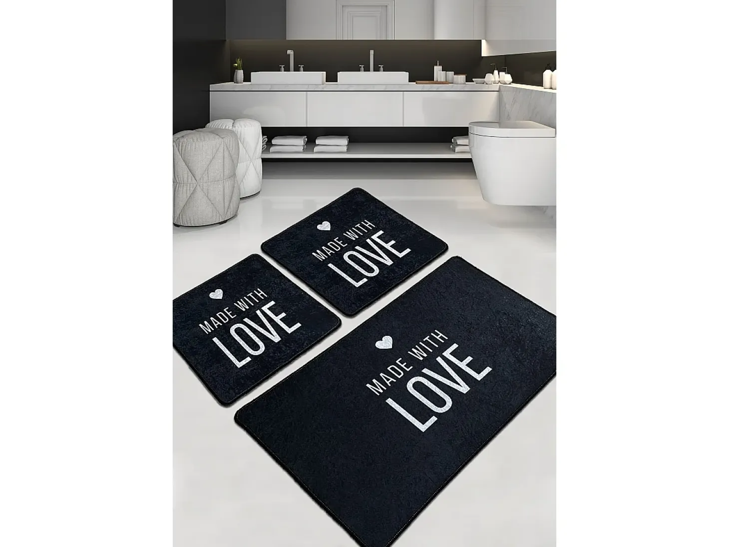 Alfombra de baño Set (3 piezas) Con Amore Djt multicolor