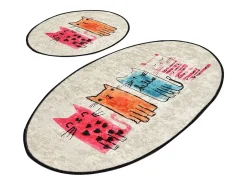 Alfombra de baño Set (2 piezas) Baby Cats multicolor