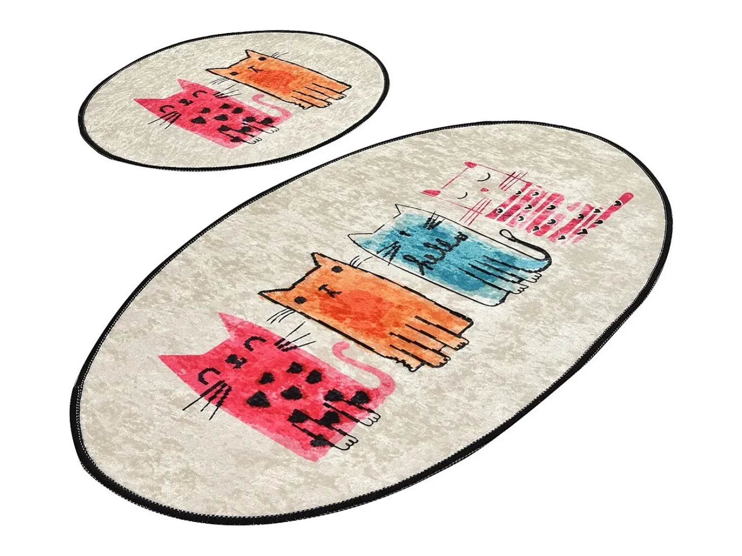 Alfombra de baño Set (2 piezas) Baby Cats multicolor