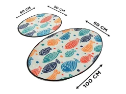 Alfombra de baño Set (2 piezas) Fish DJT multicolor