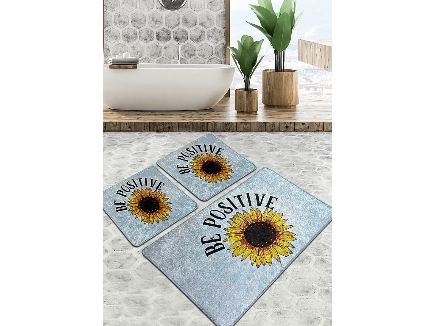 Alfombra de baño Set (3 piezas) Be Positive Djt multicolor