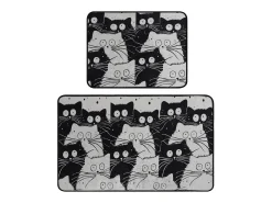 Alfombra de baño Set (2 piezas) White Cats multicolor