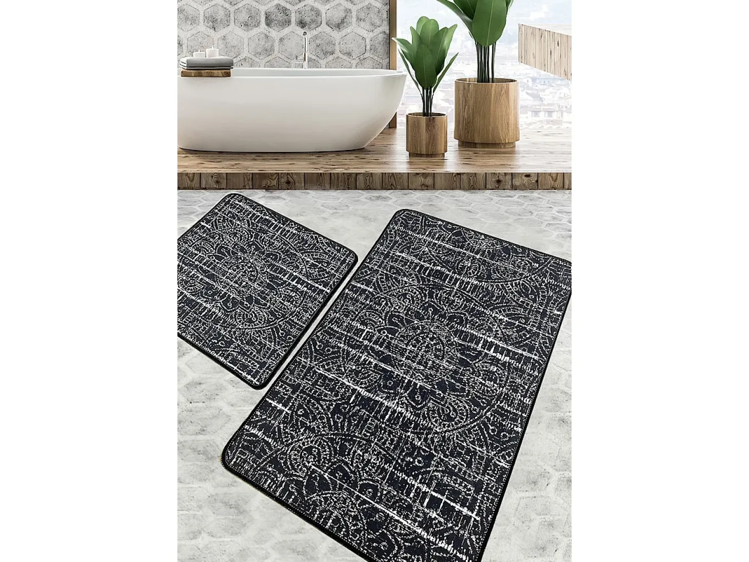 Alfombra de baño Set (2 piezas) Asara multicolor