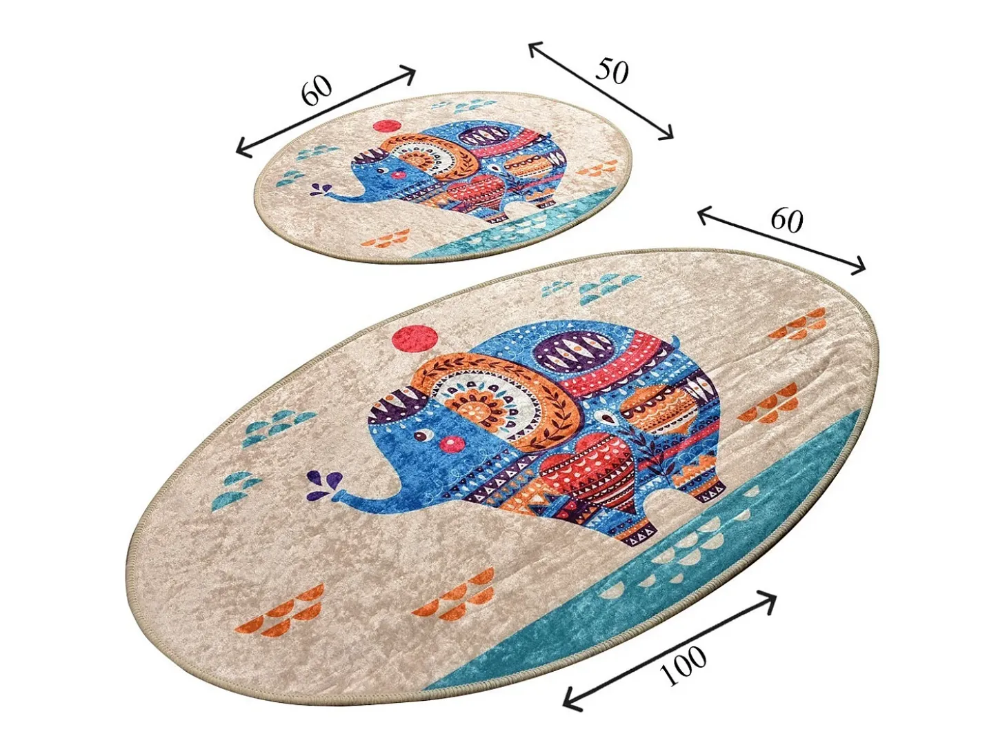 Alfombra de baño Set (2 piezas) Etnic multicolor