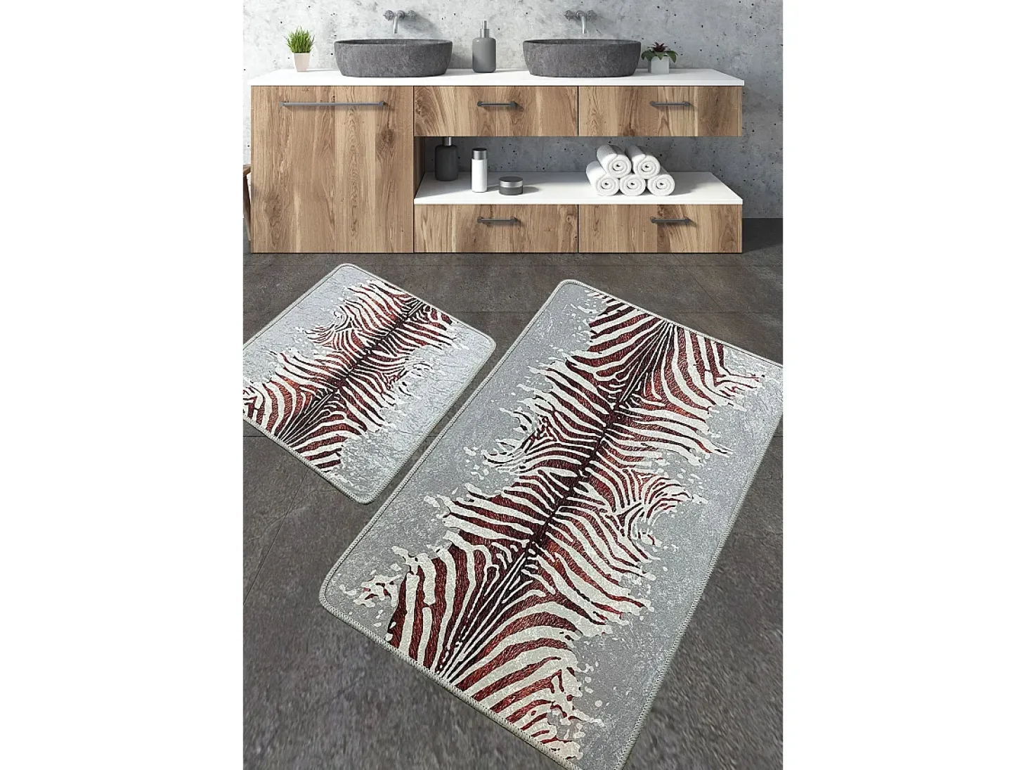 Alfombra de baño Set (2 piezas) Sevra multicolor