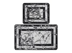 Alfombra de baño Set (2 piezas) Marmor blanco negro