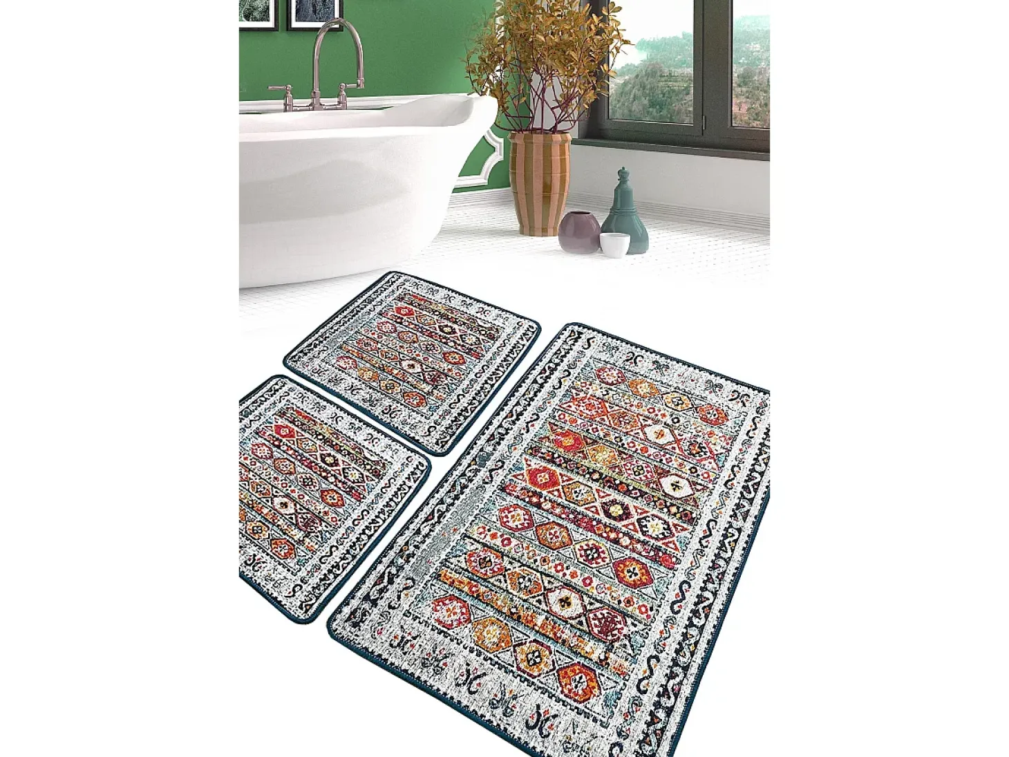 Alfombra de baño Set (3 piezas) Weref multicolor