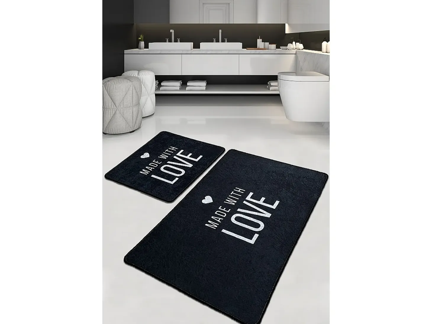 Alfombra de baño Set (2 piezas) Con Amore Djt multicolor