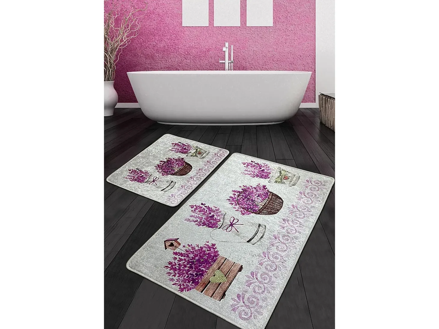 Alfombra de baño Set (2 piezas) Giardino Di Lavanda Djt multicolor