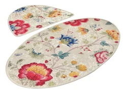 Alfombra de baño Set (2 piezas) Arya Oval multicolor
