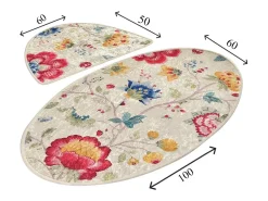 Alfombra de baño Set (2 piezas) Arya Oval multicolor