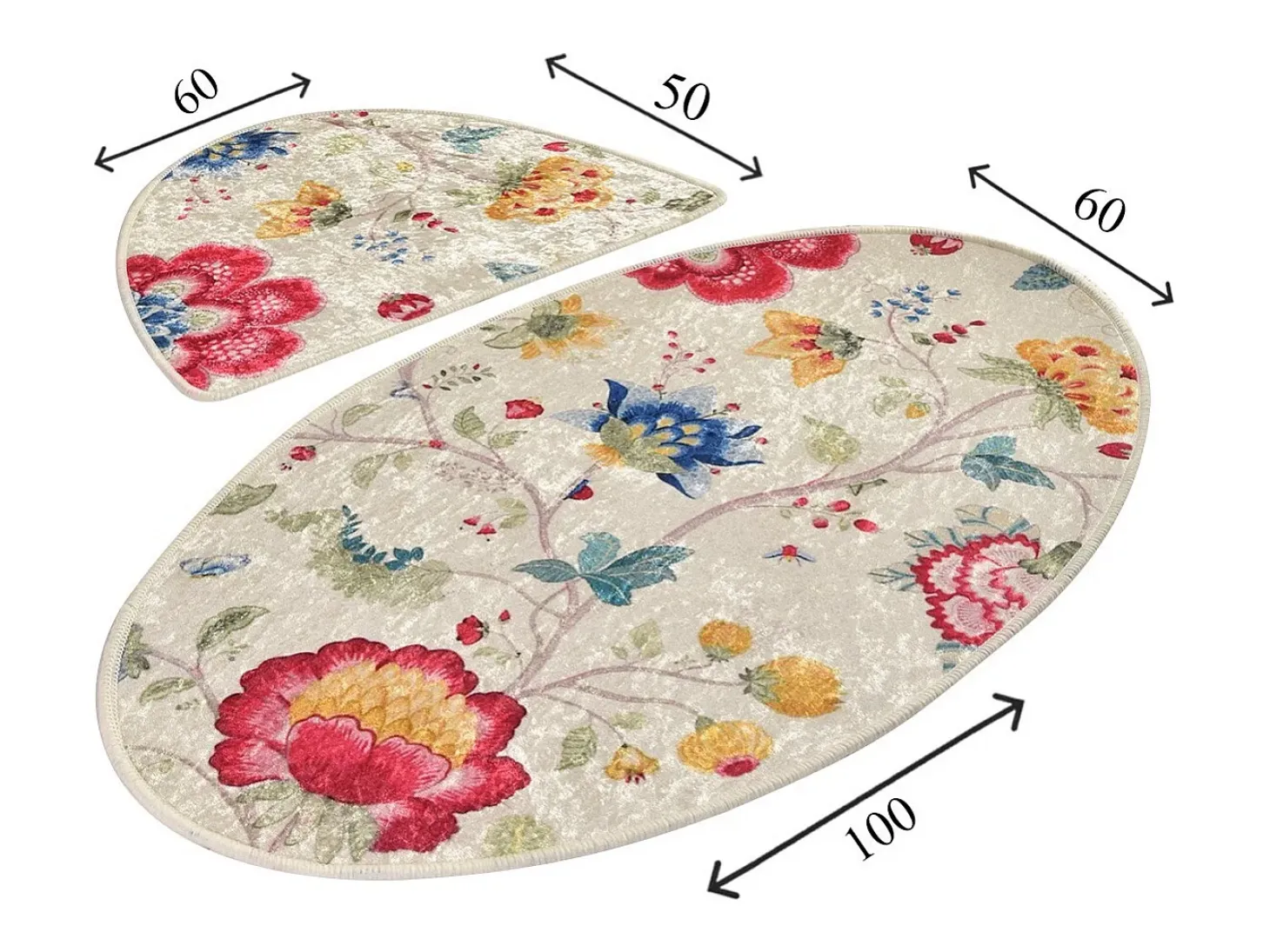 Alfombra de baño Set (2 piezas) Arya Oval multicolor