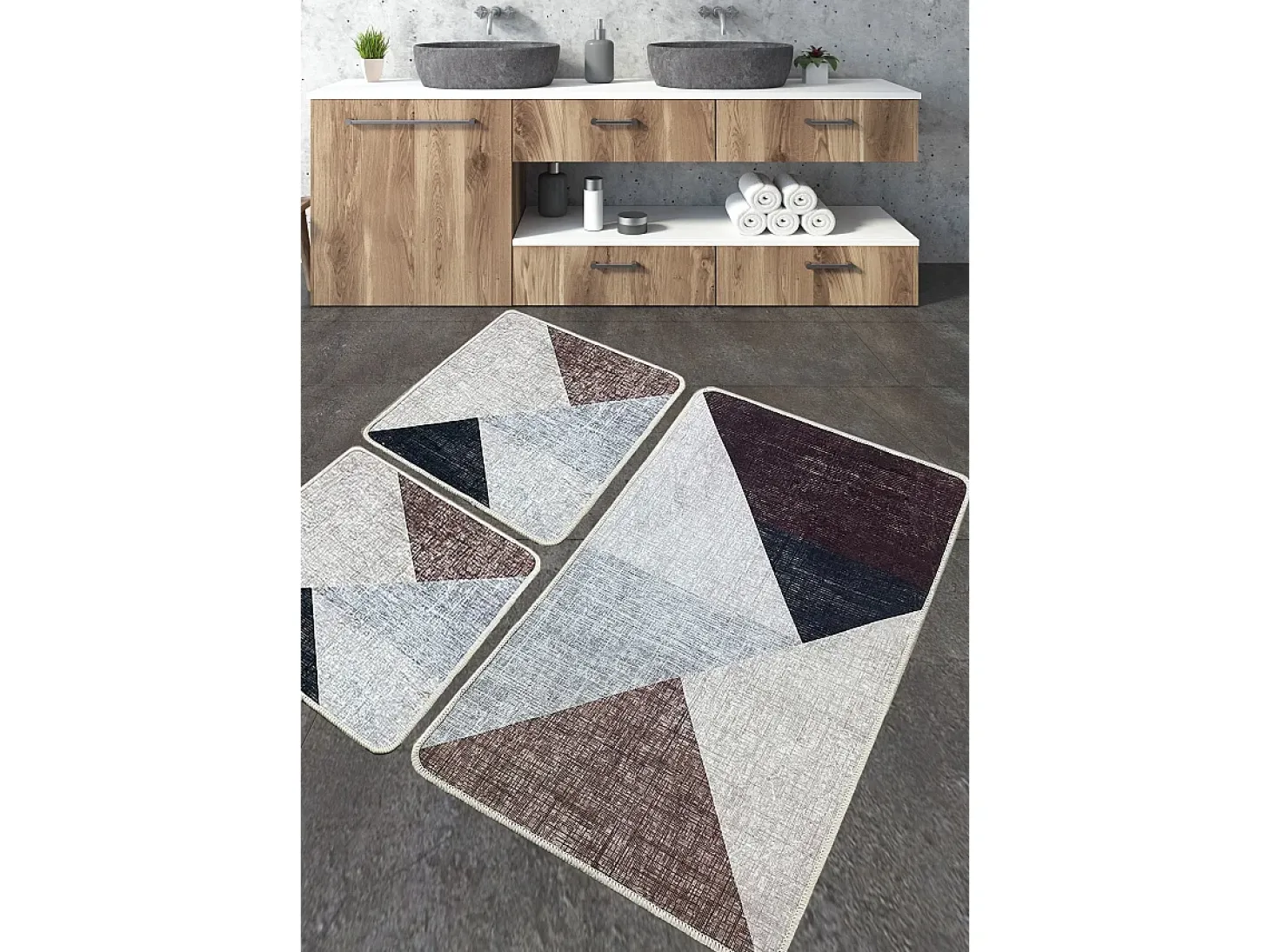 Alfombra de baño Set (3 piezas) Phell multicolor