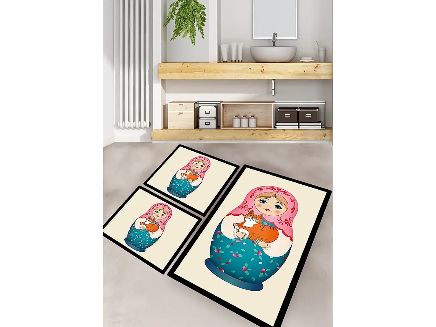 Alfombra de baño Set (3 piezas) Tumbler multicolor