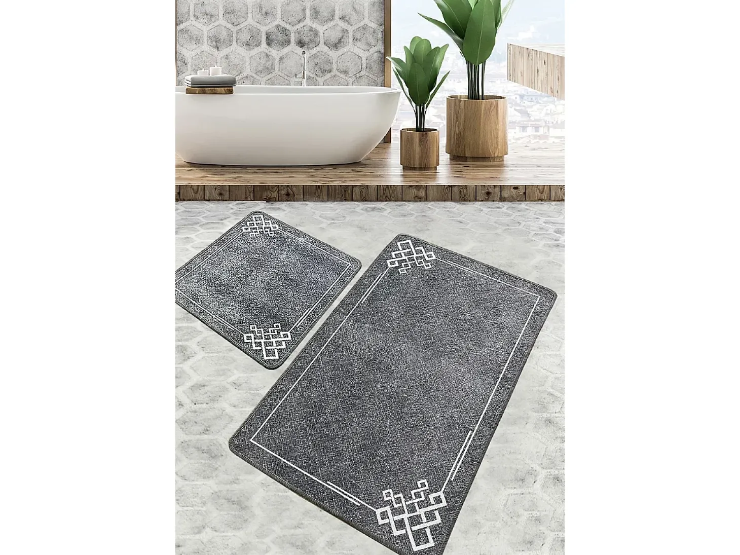 Alfombra de baño Set (2 piezas) Olita multicolor