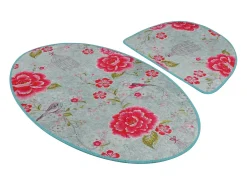 Alfombra de baño Set (2 piezas) Lara Oval multicolor