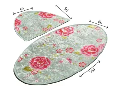 Alfombra de baño Set (2 piezas) Lara Oval multicolor