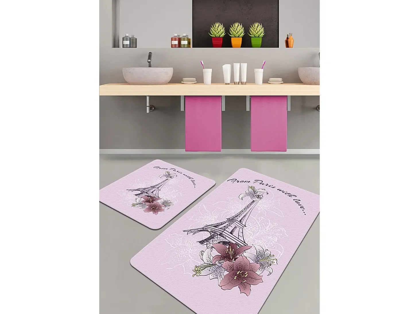 Alfombra de baño Set (2 piezas) From Paris multicolor