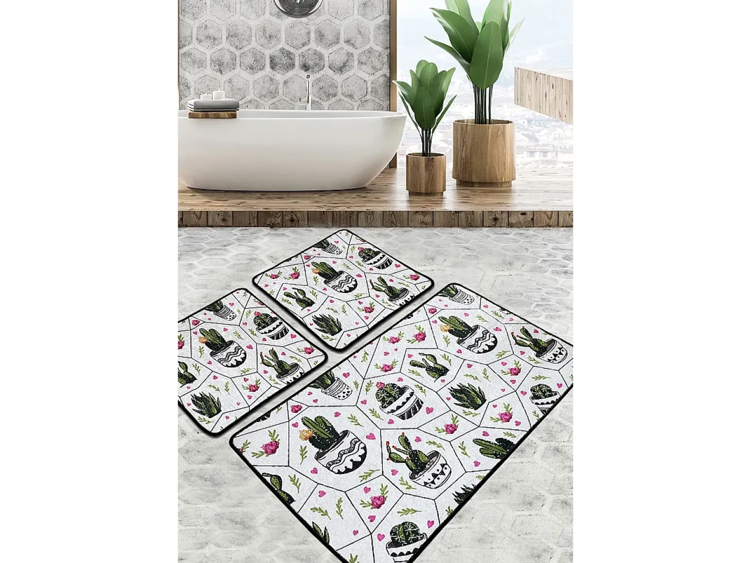 Alfombra de baño Set (3 piezas) Glauce Djt multicolor
