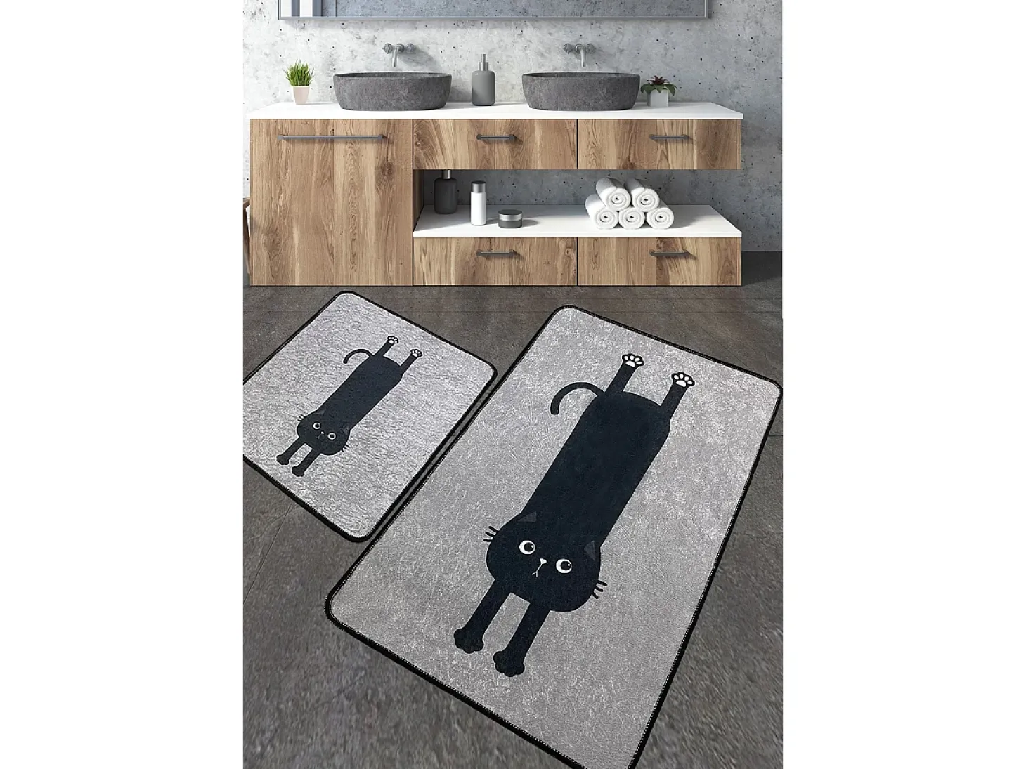 Alfombra de baño Set (2 piezas) Comfort v2 multicolor