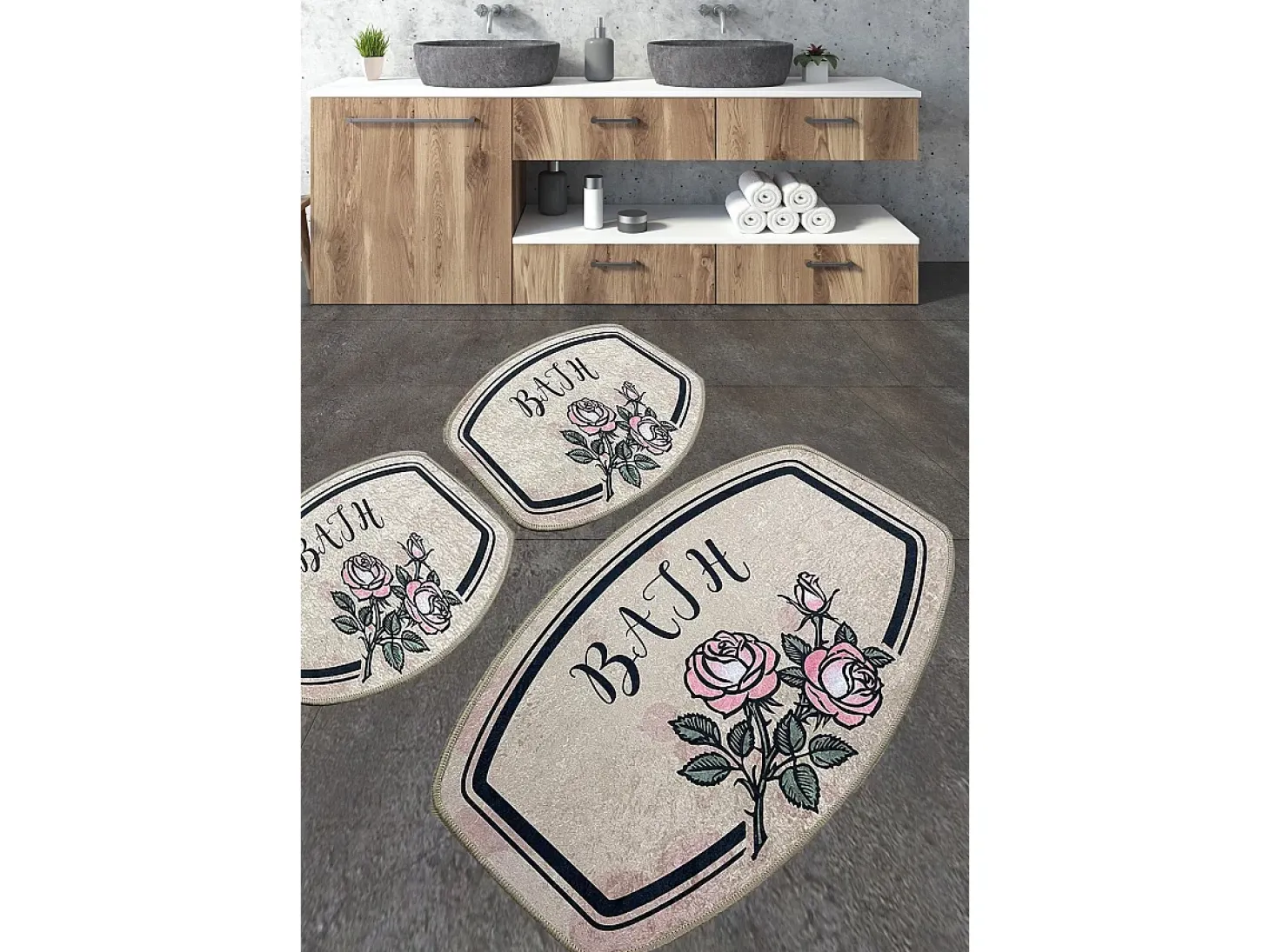 Alfombra de baño Set (3 piezas) Mand multicolor