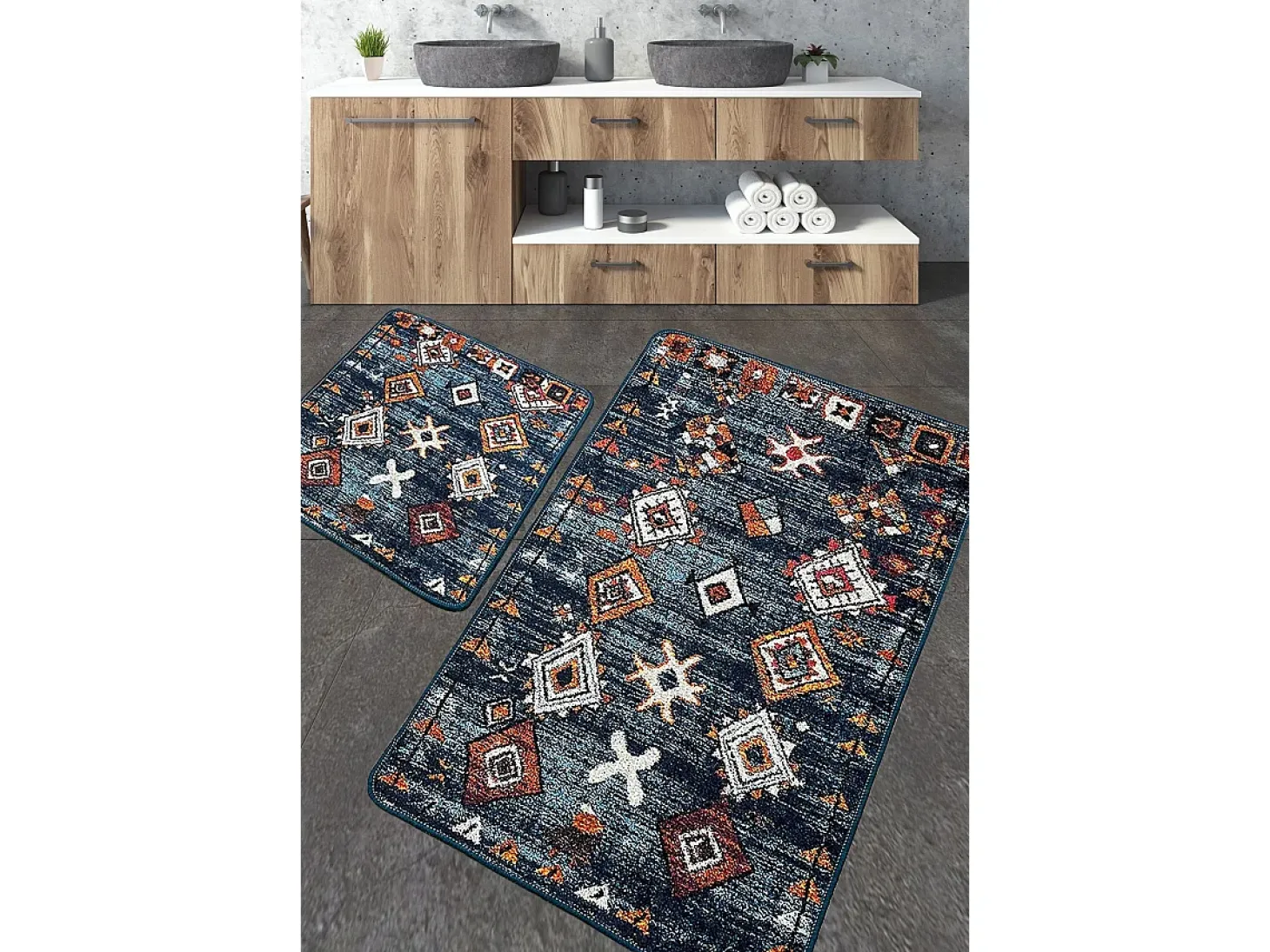 Alfombra de baño Set (2 piezas) Ressal multicolor