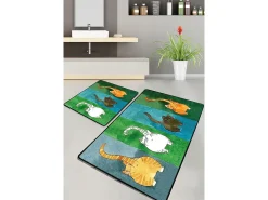 Alfombra de baño Set (2 piezas) Gatto Carino multicolor