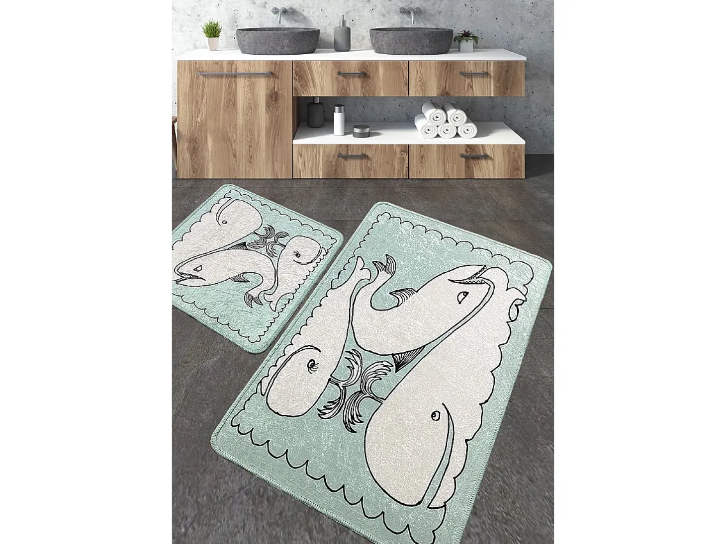 Alfombra de baño Set (2 piezas) Helsinki multicolor